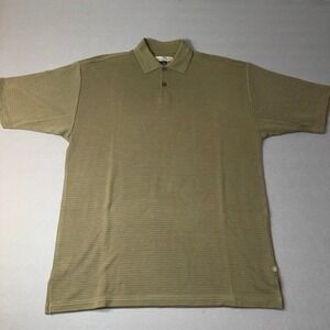Tommy Bahama Business Casual Silk Cotton Ribbed Polo Shirt Olive Green Size M